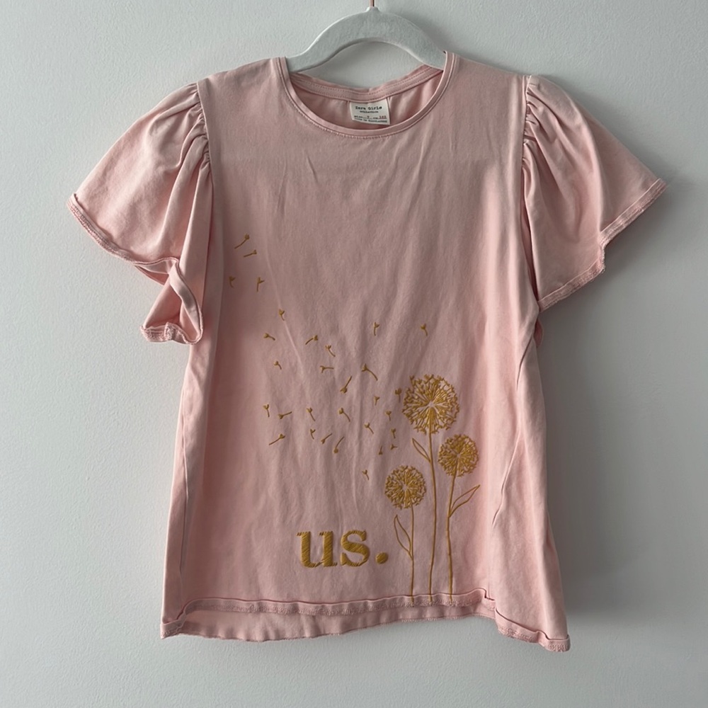 Zara girls top with flutter sleeves